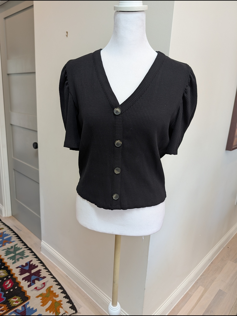 Ann Taylor Loft Women’s Black Ribbed Knit SET